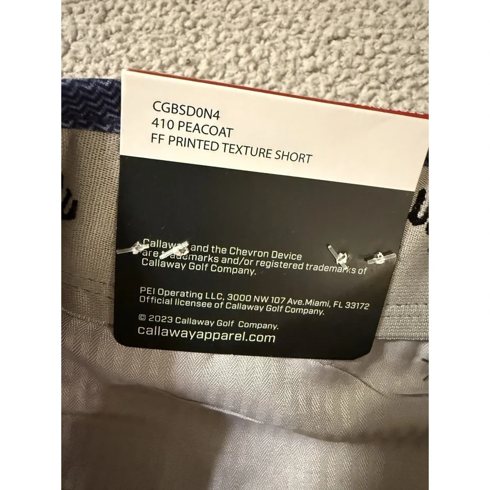 Callaway Performance Golf Short Blue Men's 34 Athletic Stretch Opti-Dri Logo